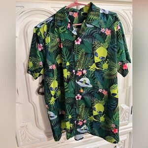 Alien Tropical Button Down